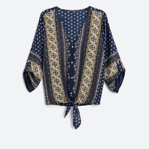 West Kei Talina Tie Front Blouse XL